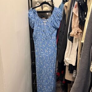 Doen Sky Blue Floral Maxi Dress